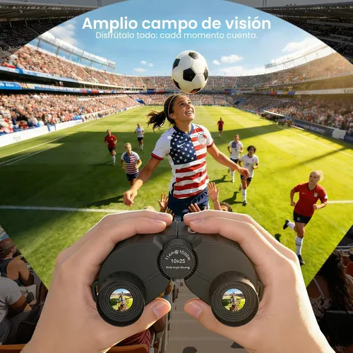 Miniatura 3 de Prismáticos de alta potencia plegables Aurosports 10 x 25, con luz débil, visión nocturna, clara observación de aves, ideal para deportes al aire