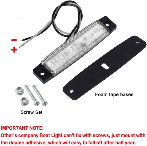 Miniatura 3 de Shangyuan Luces marinas: 6 luces interiores LED impermeables para yate, barco de pesca, kayak y más, 12 V Blanco
