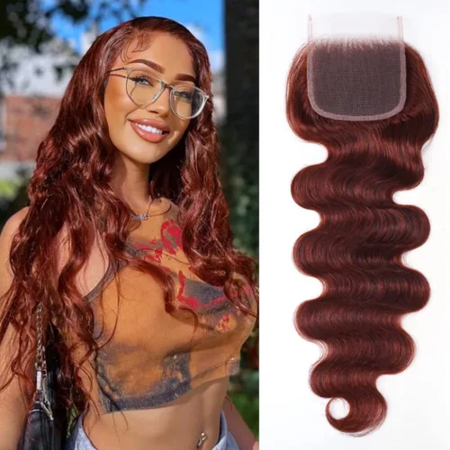 Miniatura 21 de Beauty Forever #33B Cabello humano brasileño ondulado marrón rojizo 1 paquete de 8 pulgadas, cabello humano Remy castaño cobrizo rojo cobrizo