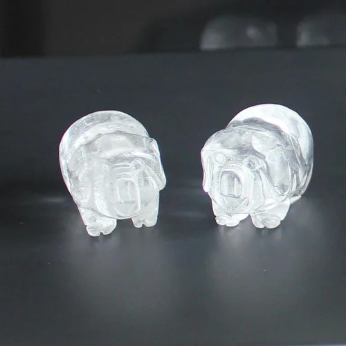 Miniatura 7 de Dos mini figuras talladas a mano de cerdo de cristal talladas a mano, estatua de animales, para oficina, decoración del hogar, colecciones