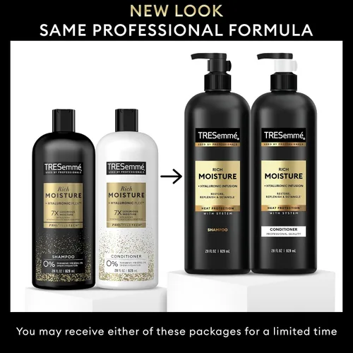 Miniatura 5 de TRESemmé Champú y acondicionador Rich Moisture para cabello seco formulado con vitamina E y biotina de 28 onzas y laca para el cabello Tresemme