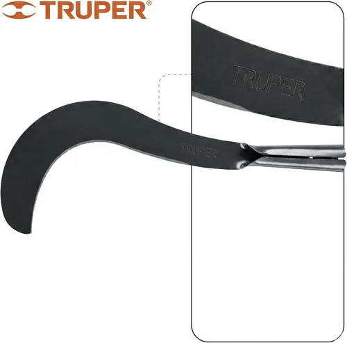 Miniatura 4 de Truper Machete de gancho de cepillo de 18 pulgadas, hoja de acero de alto carbono con punta de gancho, herramienta agrícola y de limpieza