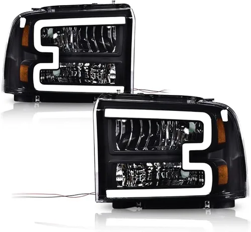 PIT66 Conjunto de faros delanteros LED compatible con Ford F250 F350 F450 F550 Super Duty 2005-2007 / Excursion 2005 (no compatible con modelo de