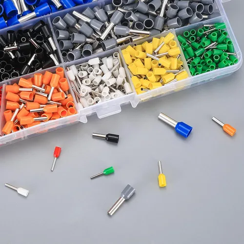 Miniatura 4 de Kit de 800 conectores de virola de alambre, AWG 22-10, kit de conectores de terminales de casquillo de cable con aislamiento de nailon de cobre