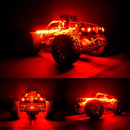 Miniatura 2 de Tiras de luz LED impermeables para autos RC, camiones, aviones, barcos, drones, ala fija, modelo de ala AR, luz de resplandor inferior (rojo)