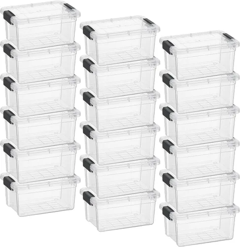 Miniatura 28 de Superio Cajas de almacenamiento transparentes con tapas, contenedores de plástico de 2.3 cuartos de galón para organizar, cajas apilables, sin BPA