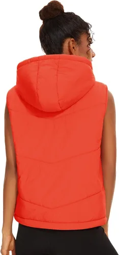 Miniatura 4 de Micoson Chalecos acolchados para mujer, de invierno, sin mangas, con capucha, con cremallera, cuello alto, con bolsillo, ajuste holgado