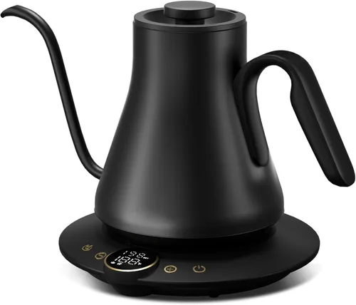 Miniatura 11 de INTASTING - Hervidor eléctrico de cuello de cisne con control de temperatura de ±1℉ para café y té de infusión, calentamiento rápido, acero