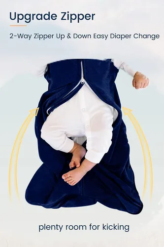 Miniatura 3 de TotAha Saco de Dormir Cálido 0-3 Meses, Manta Vestible Suave Acolchada 1.0 TOG Saco de Dormir para Bebé con Cremallera Segura de 2 Vías