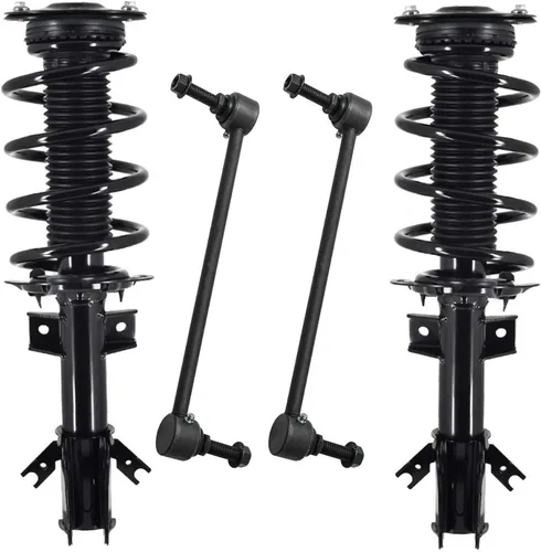 Miniatura 75 de Detroit Axle - Kit de puntales delanteros 2WD para Ford F-150 2005-2008 Lincoln Mark LT 2005-2008, 2 puntales con muelle helicoidal, 2 enlaces