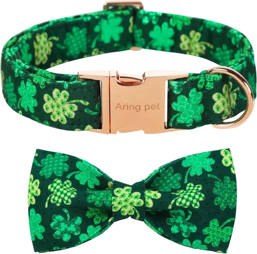 Miniatura 37 de ARING PET Collar de perro con corbatín, collares de terciopelo para perros con corbatín extraíble, collar de lazo ajustable para perros hembras