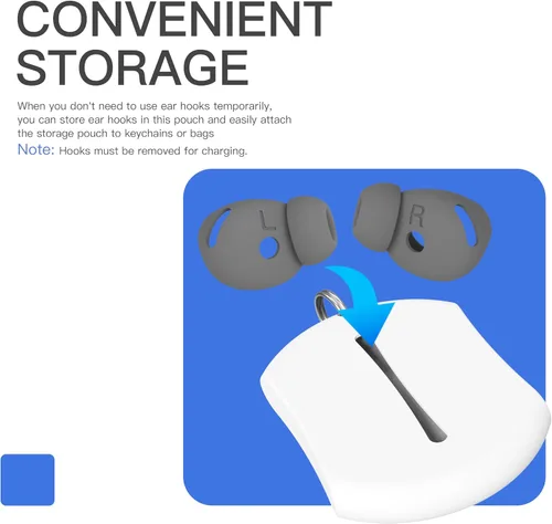 Miniatura 4 de 2 pares de puntas de oído para AirPods 4 Grip fundas de auriculares de silicona [bolsa de almacenamiento añadida][patente registrada en EE.UU.]