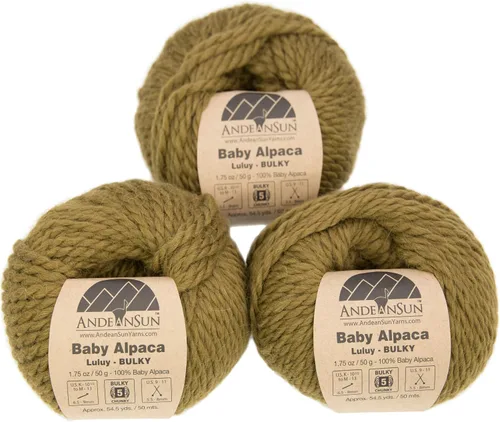 Miniatura 10 de (Juego de 3) Ovillos 100% de lana de alpaca bebé #1, DK #3, Worsted #4, Bulky #5 (150 gramos / 5.29 onzas en total), lujosos, acogedores y suaves