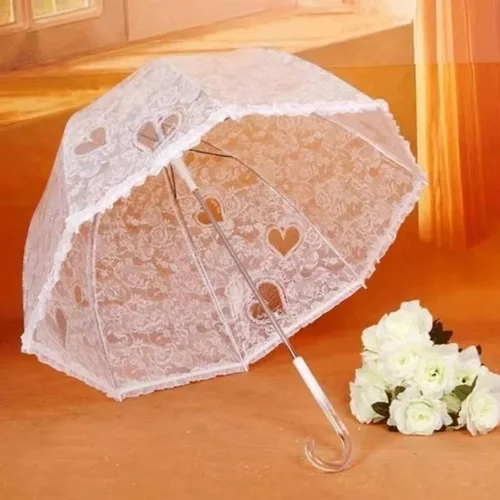 Miniatura 8 de Siepasa Paraguas transparente de burbujas para mujer paraguas de cúpula transparente con mango clásico de gancho para bodas de caballeros y damas