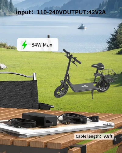 Miniatura 2 de VHBW Cargador de 42 V para scooter eléctrico Phantomgogo solo compatible con scooter eléctrico Phantomgogo R1 (no para R1 Pro)