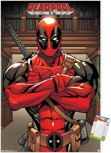 Miniatura 11 de Trends International Marvel Comics Deadpool - Póster de pared de postura, 14.725 x 22.375 pulgadas, versión enmarcada de madera de granero