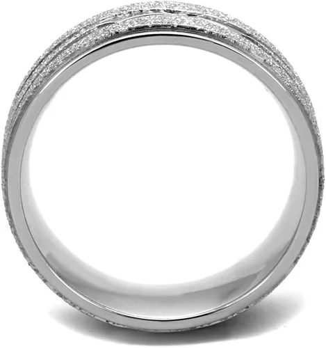 Miniatura 3 de Marimor Jewelry Anillo de boda de acero inoxidable 316 con purpurina de 0.315 in de ancho, tamaño 5-10, Acero inoxidable, oro, metal