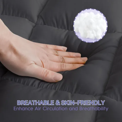 Miniatura 5 de ABENE Cubrecolchón de espuma viscoelástica de 3 pulgadas de doble capa para cama individual, almohada de 2 pulgadas de espuma viscoelástica más 1