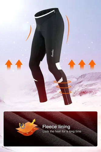 Miniatura 3 de Santic Winter Women's Cycling Pants 4D Padded Windproof Fleece Lined Bicycle Leggings
