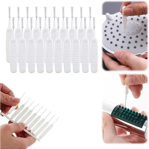 Miniatura 7 de Cepillo de limpieza de cabezal de ducha para agujeros pequeños, herramientas de limpieza de ducha multifuncionales, boquilla antiobstrucción