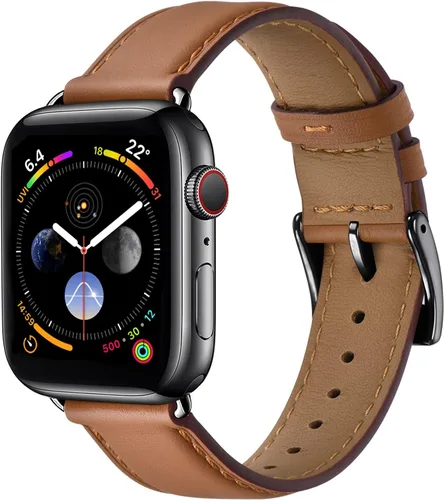 Miniatura 39 de Bandas cuadradas compatibles con Apple Watch de 38 mm, 40 mm, 41 mm, 42 mm, 44 mm, 45 mm, 49 mm, correa de muñeca de cuero genuino para iWatch SE
