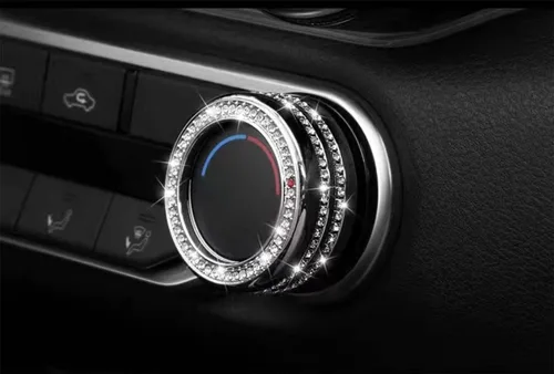 Miniatura 4 de CONGCONG para Nissan Sentra Bling Botón de Control de Clima AC Cristal Accesorio Tapa de Perilla Interior Compatible para Nissan Sentra 2020-2022