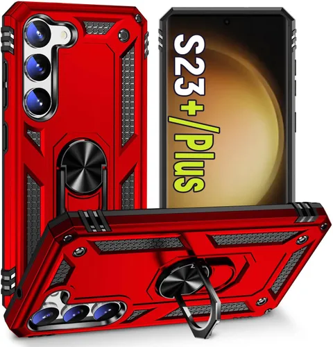 Miniatura 16 de Funda protectora diseñada para Galaxy S23 con soporte, a prueba de caídas militares, a prueba de golpes, a prueba de polvo, para Samsung S23, rosa