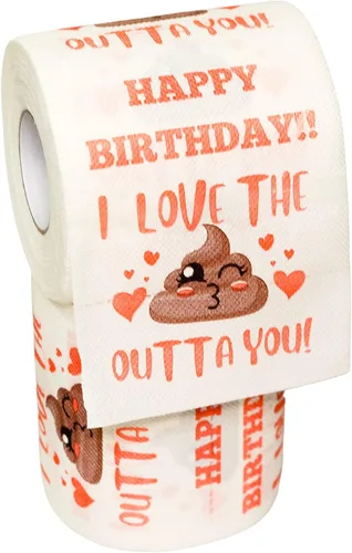 Miniatura 2 de Divertido rollo de papel higiénico de feliz cumpleaños con mensaje "I Love You" – Regalo romántico de cumpleaños – Regalo de cumpleaños único