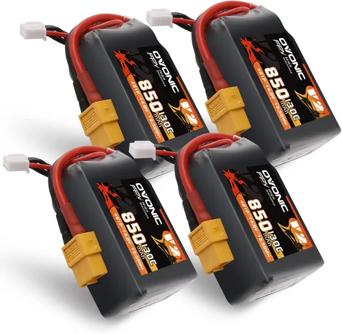 OVONIC 130C 4S 850mah Lipo Batería 14.8V Pack con XT60 Plug para FPV Racing