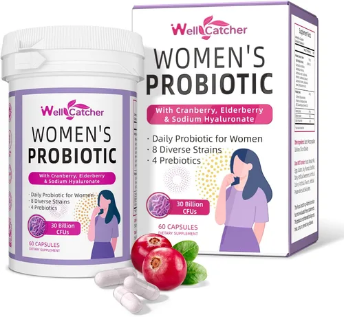 Probióticos vaginales para mujeres: probióticos diarios de arándanos con prebióticos apoyan la salud del tracto urinario digestivo, equilibrio del