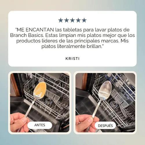Miniatura 8 de Branch Basics Tabletas para lavavajillas – 60 unidades Sin plástico, sin fragancia, seguras para humanos, reemplazo de cápsulas de lavavajillas
