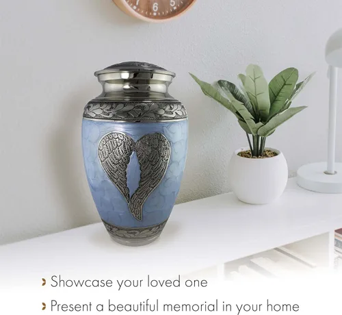Miniatura 8 de Urna de cremación de ángel azul para cenizas hombre adulto – Urnas de cremación personalizadas para cenizas humanas, urnas decorativas para hombre