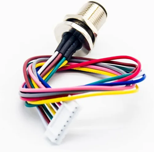 Miniatura 3 de Elecbee Código masculino del conector A del soporte del panel de M12 8Pin con los alambres terminales los 30CM AWG24 para la señal y el escudo