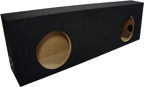 American Sound Connection Caja de subwoofer doble de 10 pulgadas para camiones estándar regulares, caja de tablero MDF de 5/8 pulgadas - Negro
