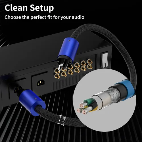 Miniatura 6 de Tertullus Cable de alimentación de alta fidelidad, cable de alimentación audiófilo de audio Ac 11AWG 125V 15A con enchufe IEC C15 de EE. UU.