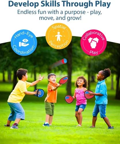 Miniatura 7 de JoyCat Juego de pelota para lanzar y atrapar, guante de béisbol para niños, juegos de patio de playa al aire libre, deportes y juegos al aire libre