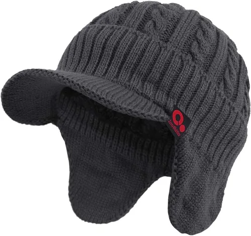 Miniatura 52 de Janey&Rubbins Gorro de punto diario con orejeras con forro polar y calavera