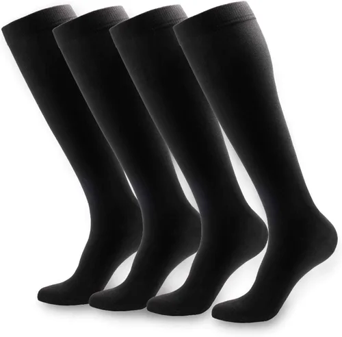 NOVAYARD Calcetines de compresión para hombres y mujeres graduados 15-20 mmHg (4 pares)