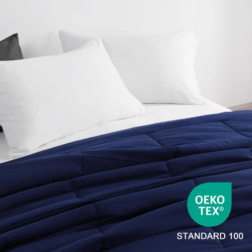 Miniatura 8 de NTBAY Edredón tamaño King, relleno de edredón alternativo al plumón, ropa de cama acolchada para todas las estaciones con pestañas en las esquinas
