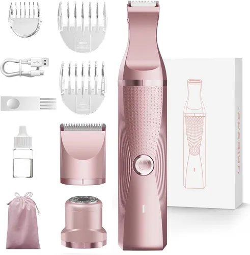 Miniatura 10 de unibono Maquinilla de afeitar eléctrica 3 en 1 para mujeres - Recortadora de bikini impermeable, Afeitadora eléctrica recargable para damas, Crema