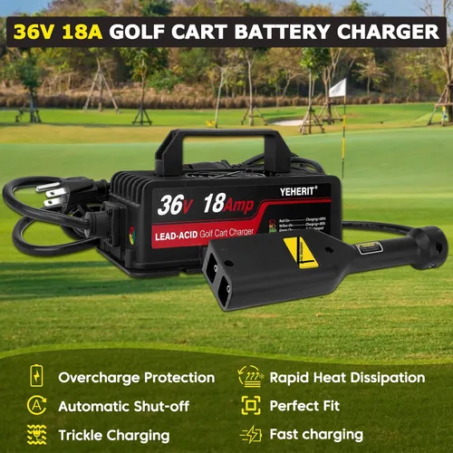 Miniatura 5 de Cargador de batería de 36 V 18 A compatible con carritos de golf EZGO TXT con enchufe estilo D, carga rápida inteligente para baterías de plomo