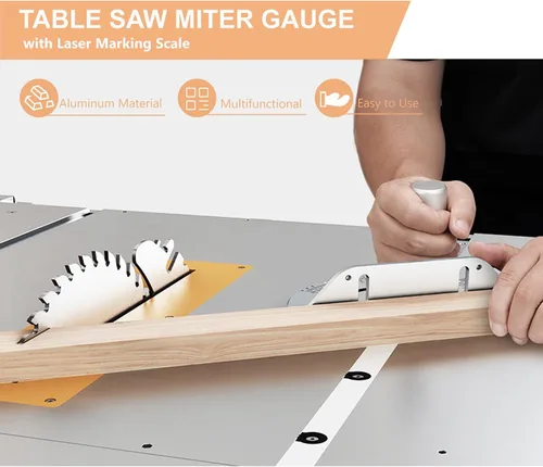 Miniatura 3 de Sanpyl Sierra de mesa ingletadora universal de aluminio de alta precisión con múltiples topes angulares, herramientas accesorios de bricolaje