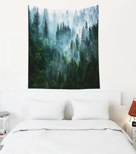 Miniatura 32 de Crannel Tapiz de invierno para colgar en la pared, sombrero de mago psicodélico para barba, tapiz mágico de calavera de humo de 50 x 60 pulgadas