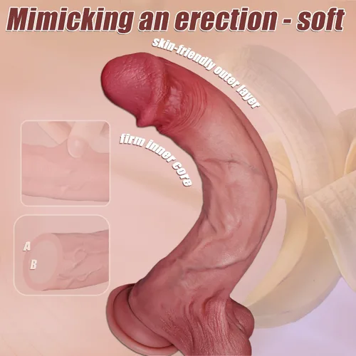 Miniatura 6 de Consolador realista táctil de piel de 9 pulgadas, consoladores anales gruesos y suaves, 100% silicona de grado alimenticio con ventosa, juguetes