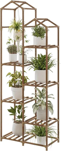 Miniatura 12 de Bamworld Soporte para plantas para interiores y exteriores, estante grande de metal de 11 niveles para plantas, soportes de flores de varios Negro