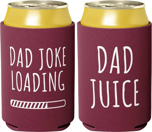 Divertido soporte plegable de neopreno para cerveza, 2 unidades. Fundas para bebidas novedosas para latas con citas mordazas, jugo de papá, carga de