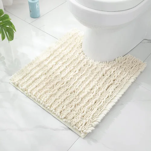 Miniatura 56 de FLOLEOPA Alfombras de Baño de Microfibra de Felpa Suave, Alfombras de Baño Absorbentes Antideslizantes Lavables a Máquina, Tapetes de Baño para Beige