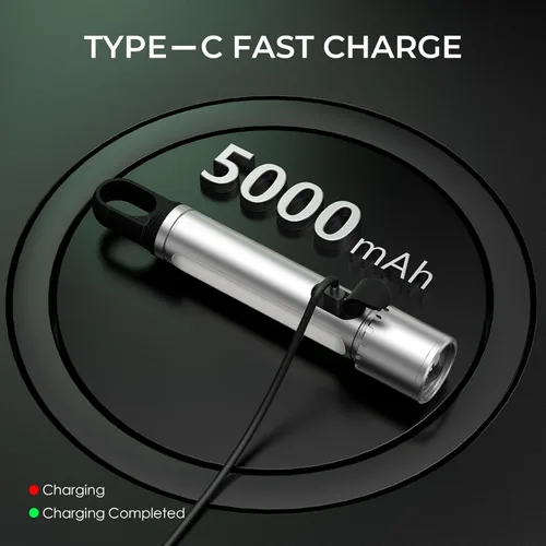 Miniatura 5 de ADDplus Linterna magnética recargable, 2000 lúmenes, 5000 mAh, linternas de alto lúmenes con 18 modos, impermeable, ajustable, potente luz de flash