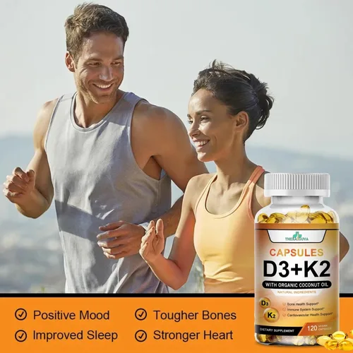 Miniatura 2 de TheraSuva Vitamina D3 de alta potencia 5,000 UI + K2 - Vegana, sin OMG, con aceite de coco orgánico para una mejor absorción - Soporte óseo