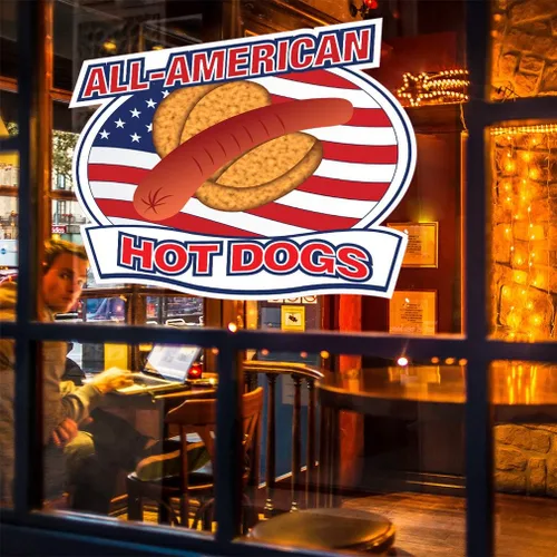 Miniatura 4 de Food Truck Decals All Anerican Hotdogs Concession Restaurant Die-Cut Vinyl Sticker & Sign 10 in on Longest Side